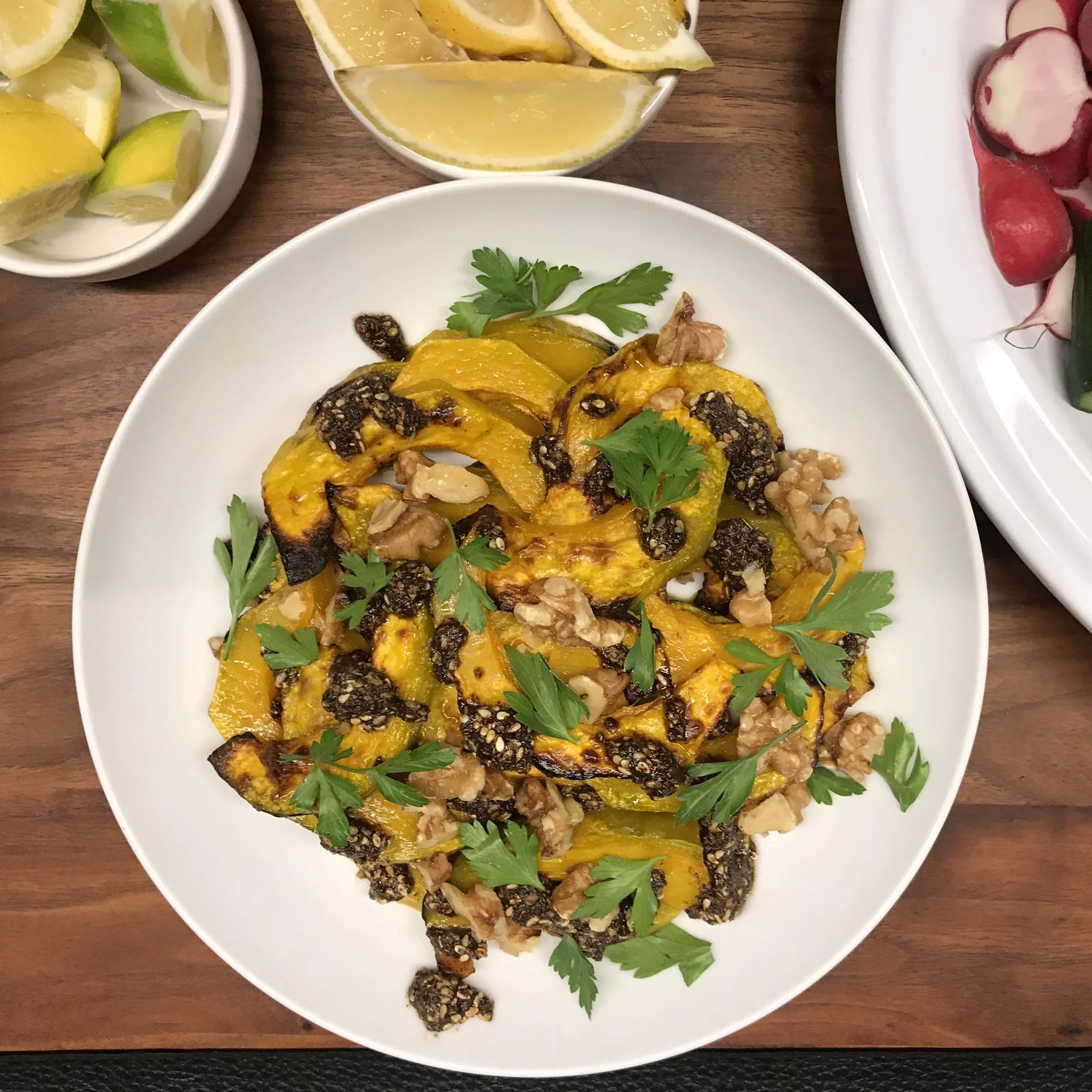 Roasted Delicata Squash w Za'atar & Walnuts