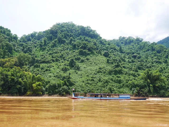  the boat ride on the river back to Luang Prabang after leaving the Pak Ou Caves 