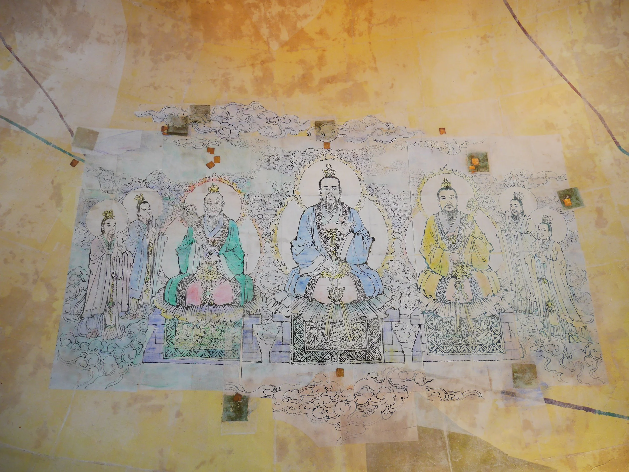  fresco murals depicting Taoist gods at the Kuan Iam Center in Macau 