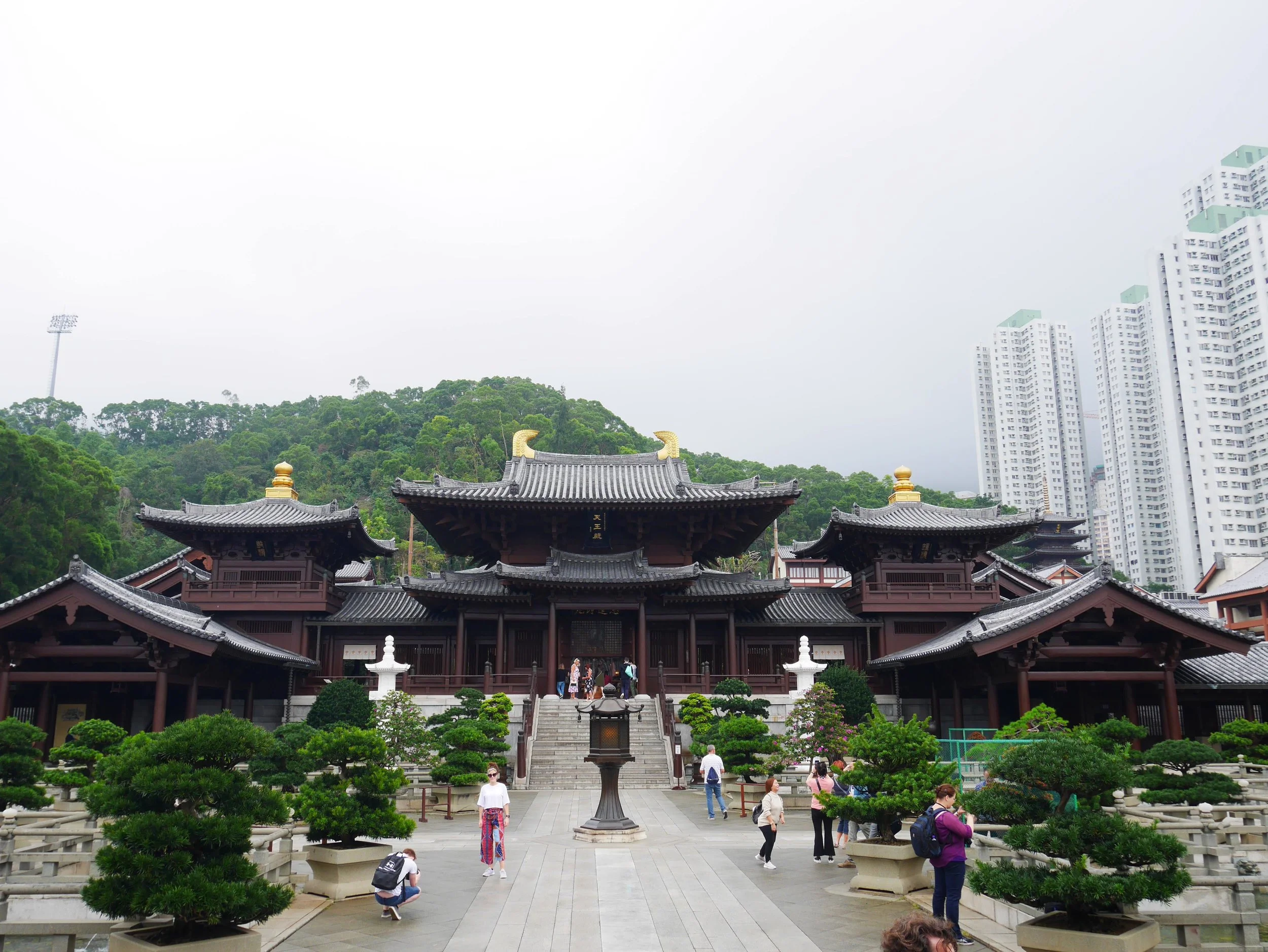  The Maitreya Hall at Chi Lin Nunnery in Hong Kong, built in the style of the Tang Dynasty. 