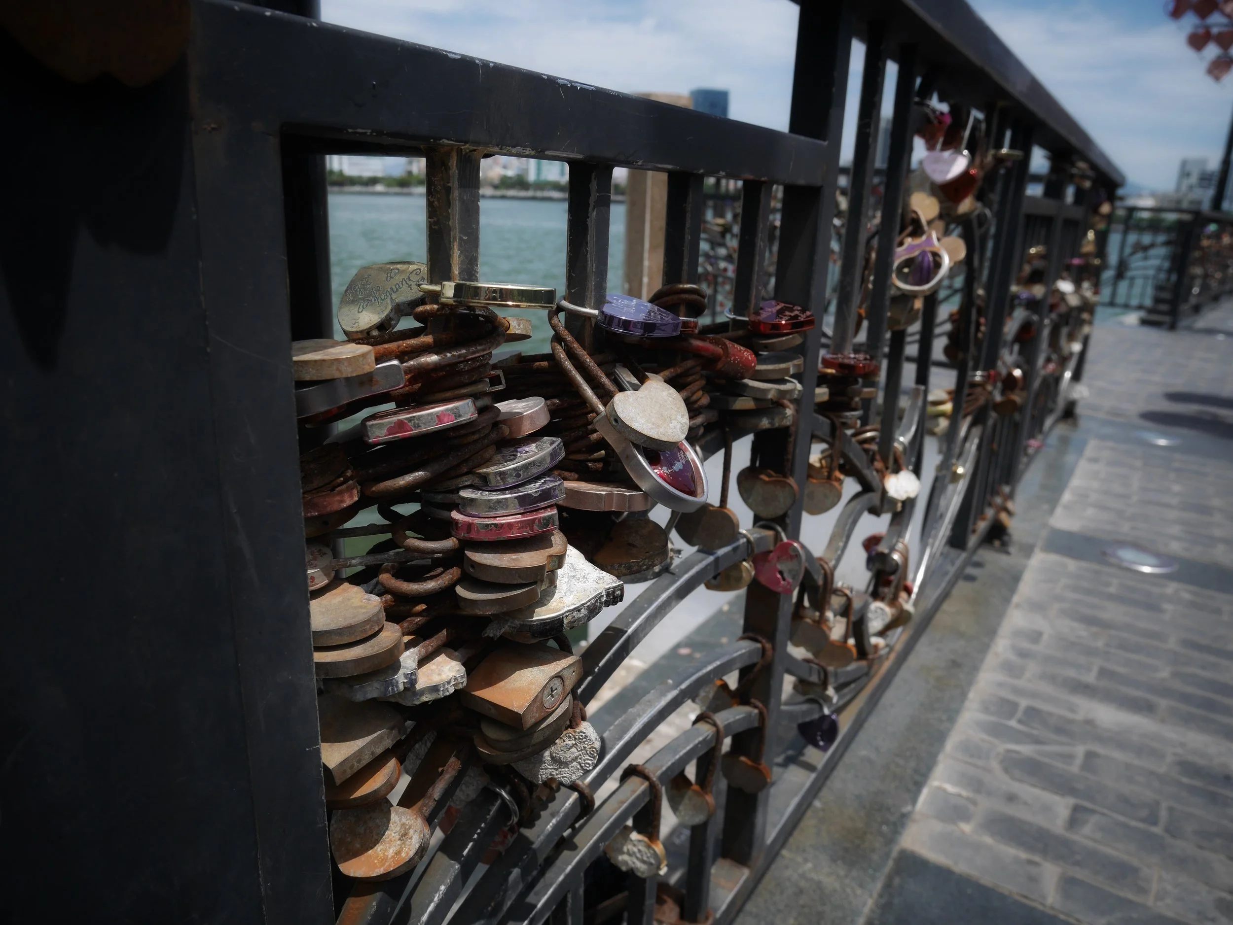  locks on the bridge to signify eternal love 