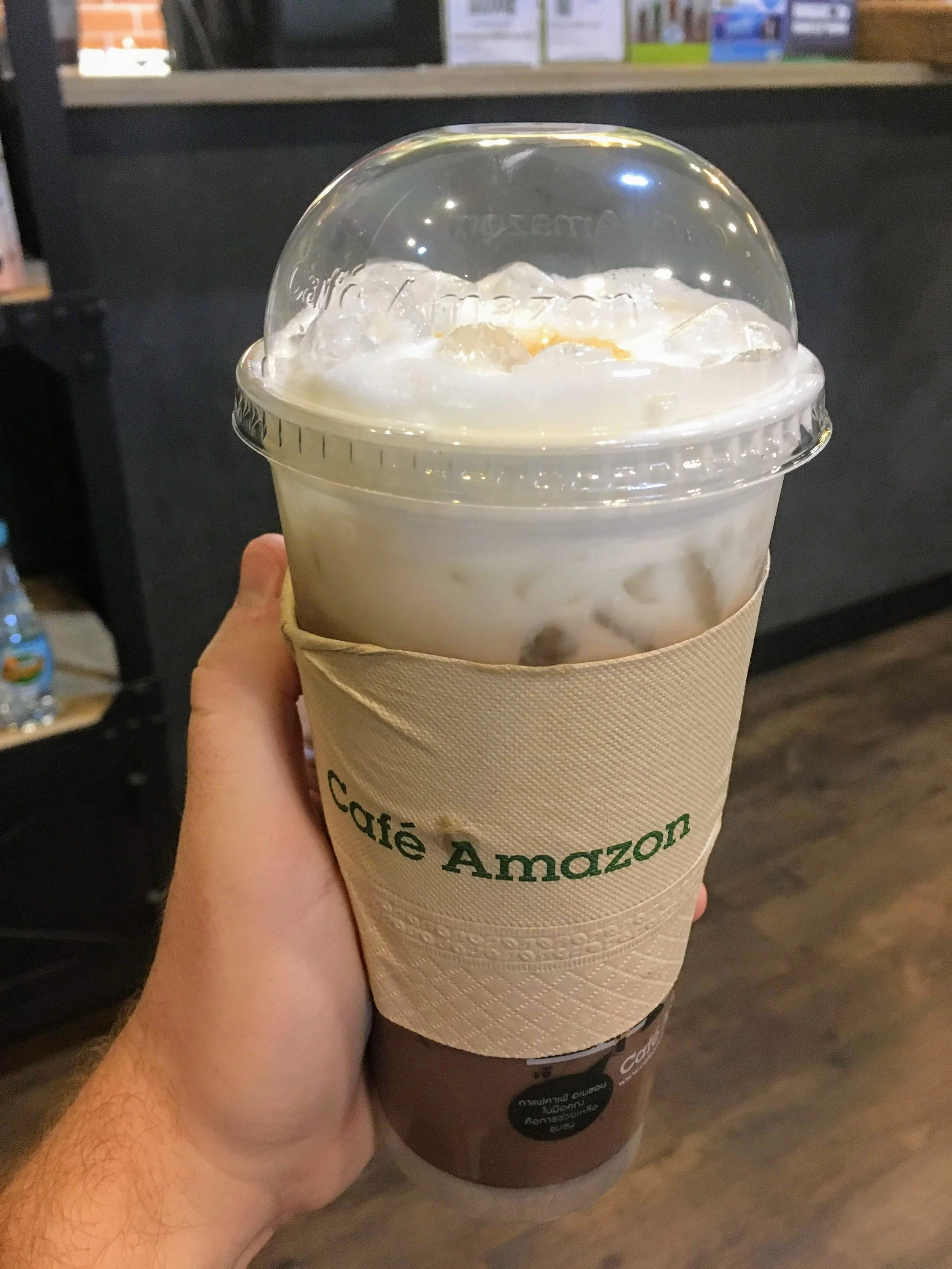  salted egg yolk and dark chocolate coffee from Cafe Amazon, Thailand 