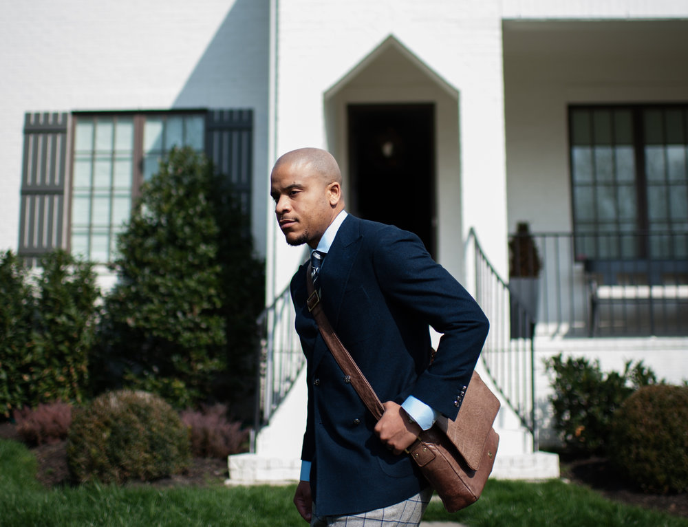 navy blue custom suit