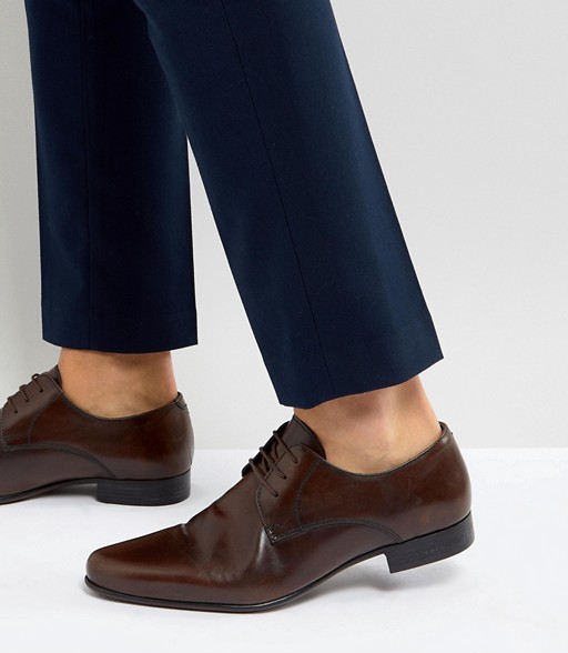 brown leather derby shoes