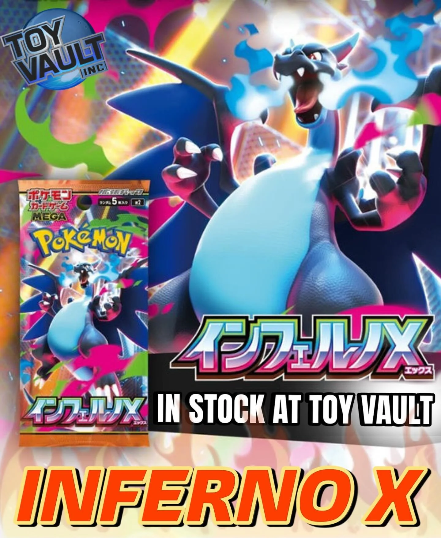 New Pok&eacute;mon Japanese Inferno X!! Now in stock at Toy Vault!! Don&rsquo;t miss out on the new Mega EX Charizard!!

#tcg #tcgcollector #tcgcommunity #tcgpokemon #tcgcards #tcgcollection #tcgpok&eacute;mon #tcgforsale #pokemon #pok&eacute;mon