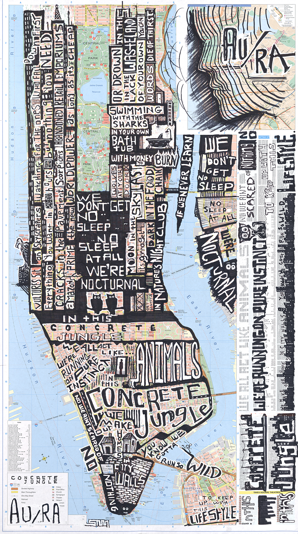 Concrete Jungle (Lyric Map) NY NY