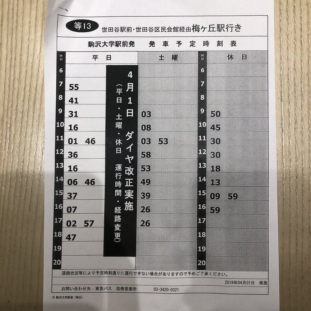 新駒沢経由バス 梅ヶ丘 等々力 Wanne