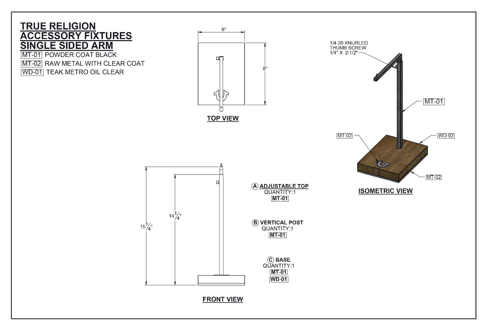 ACCESSORIES RE-LAUNCH, FALL 2015&nbsp;- SINGLE ARM RISER