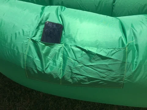 Lazy Rhino Inflatable Lounge green pocket