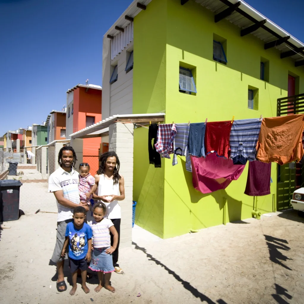 Low Cost Housing in Cape Town, designed by Luyanda Mphalwa. Photo by Guto Bussab