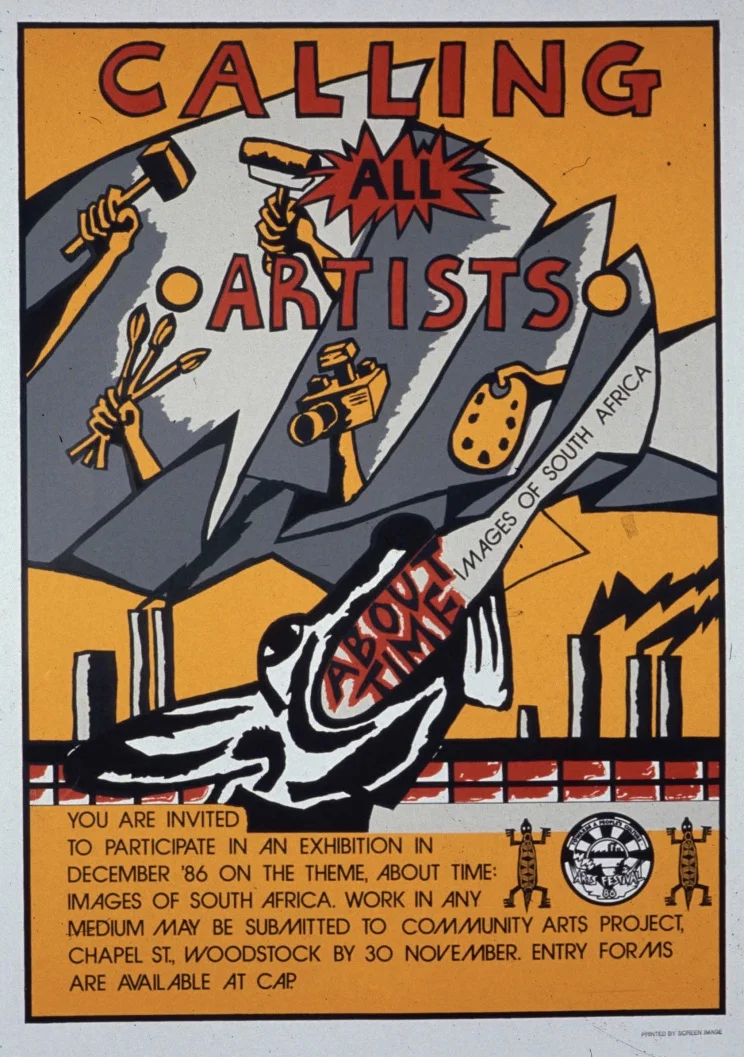 a poster designed by Gaby Cheminais from CAP Media for a banned art exhibition 