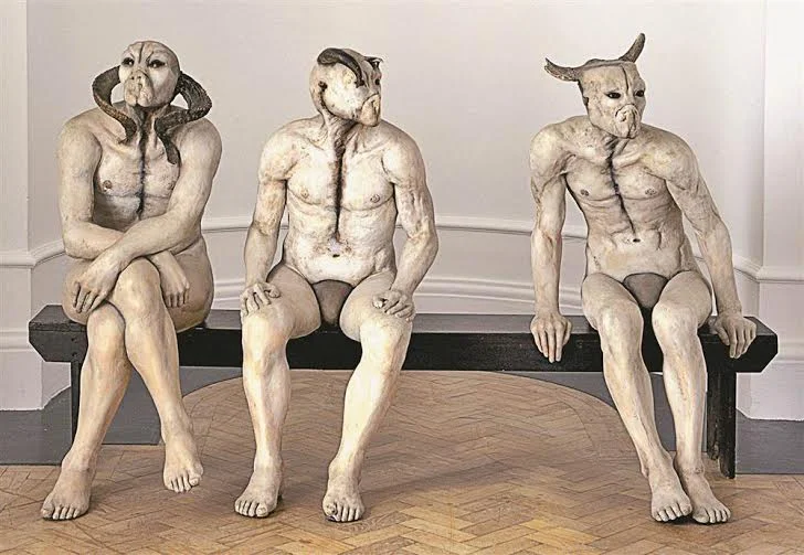 One of the most important and provocative of South African artworks - the Butcher Boy s, by Jane Alexander, in the collections of the South African National Gallery 