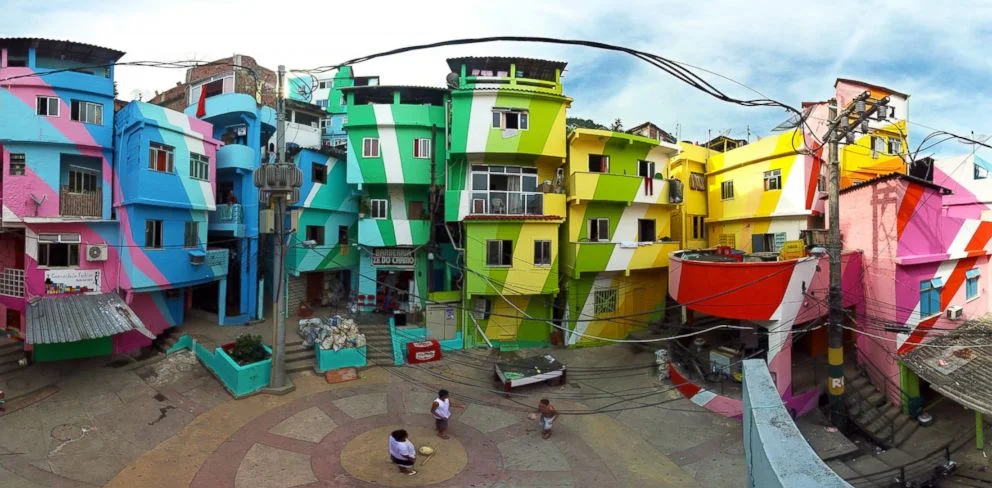 Favela Painting project in Rio De Janeiro, Brazil. Haas&Hahn