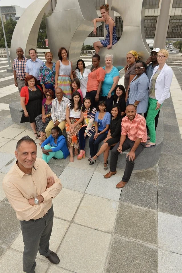 The author, Zayd Minty and the Arts and Culture Department team. Photo by Bruce Sutherland.