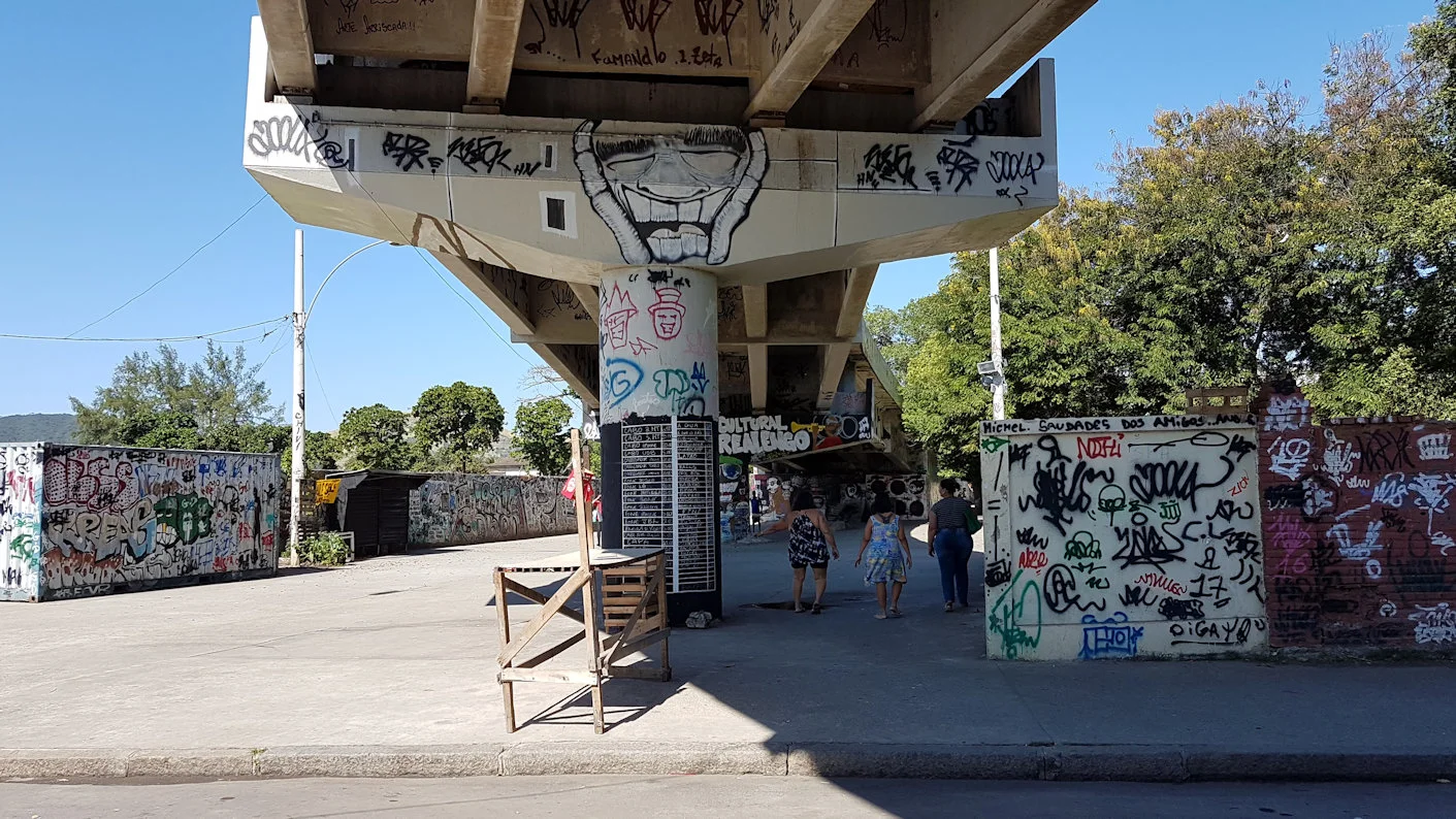 The flyover and the landscape of the Realengo neighbourhood. Photo by Claudia Seldin, 2018