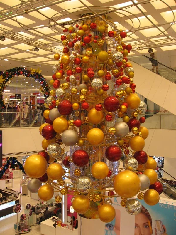 The main department store features not one, but two large trees.