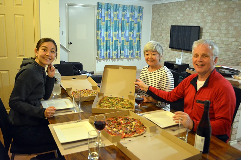 Delicious local pizza for dinner!