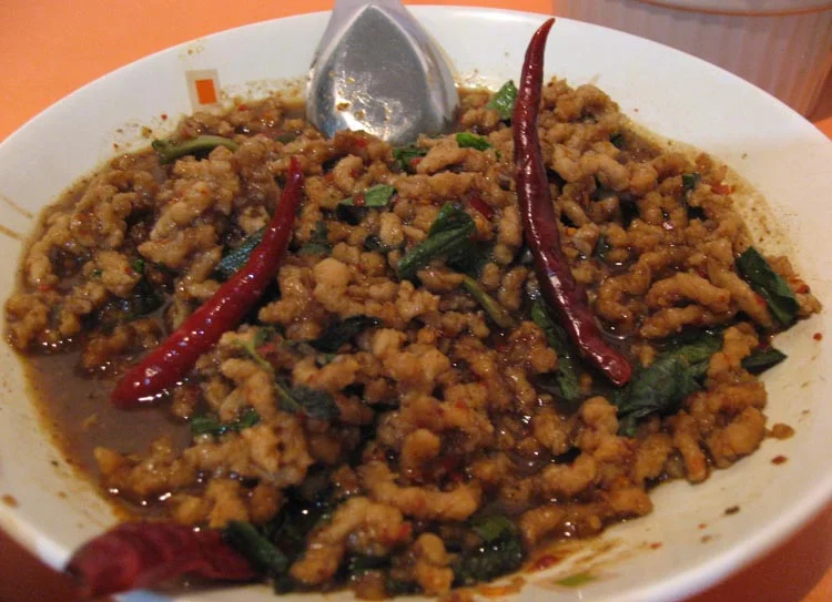 This was a nice treat: "larb," the national dish of Laos, normally a spicy meat salad, but veggie this week!
