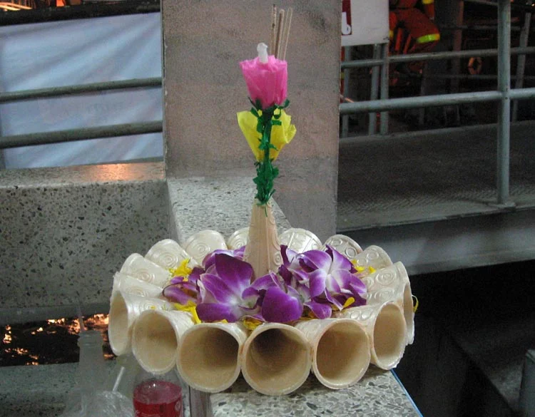 A krathong made of ice cream cones!