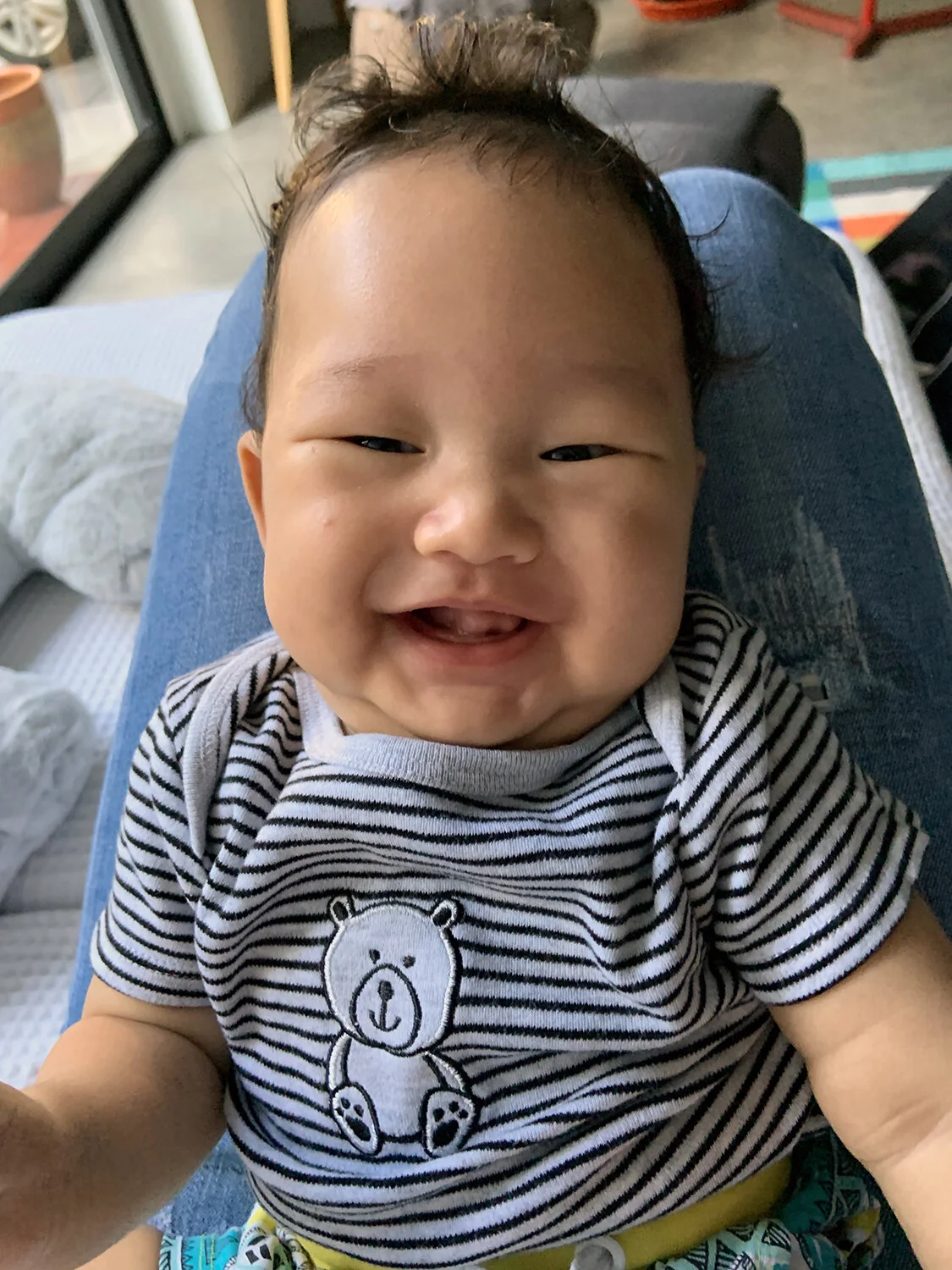 Excited to be going out to his playgroup in a bit!