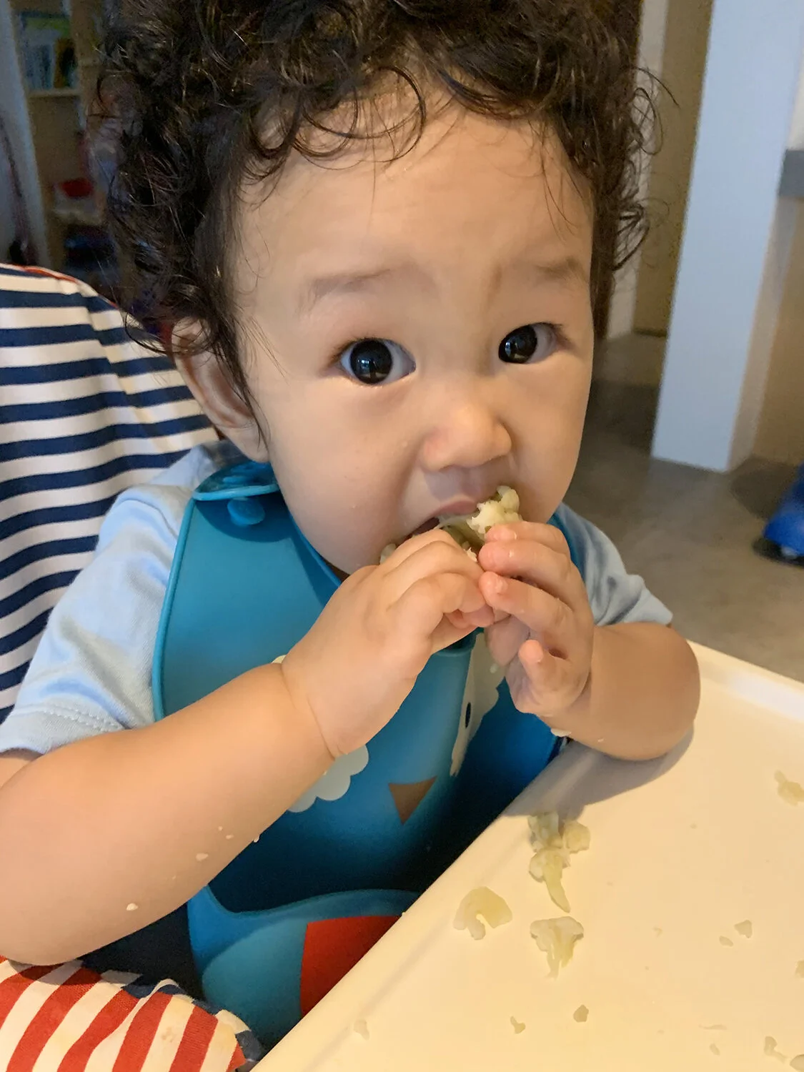 Trying his hand at cauliflower.