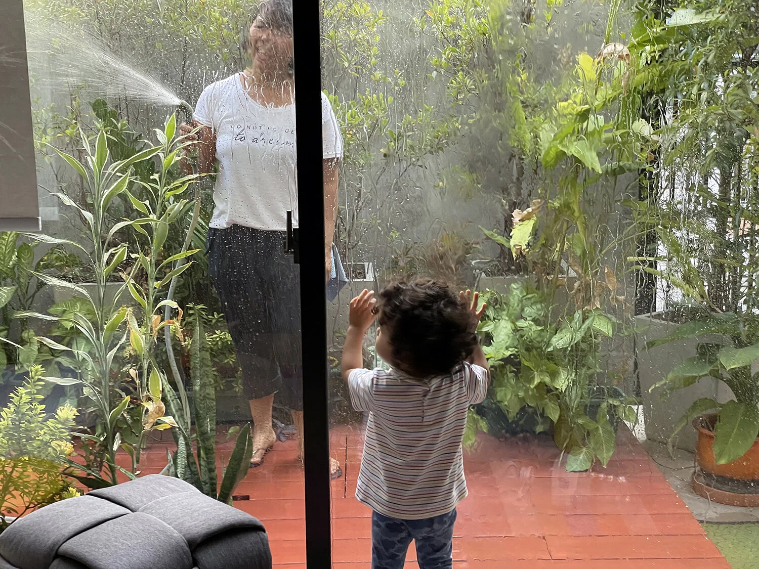 Wishing he could be outside with K. Wan.