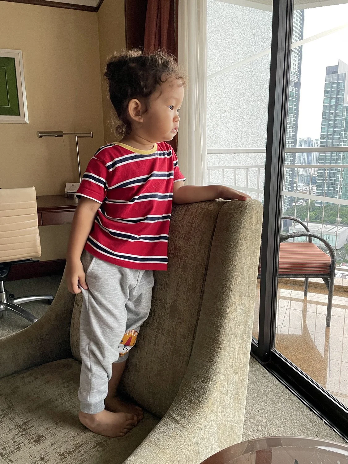 Even checking out the view from inside.