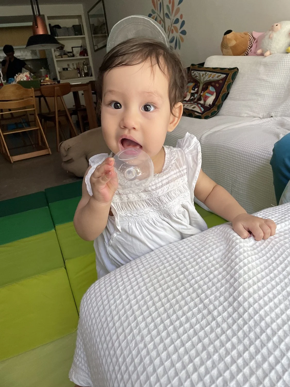 Back at home, someone's feeling pretty good to be fully vaccinated.