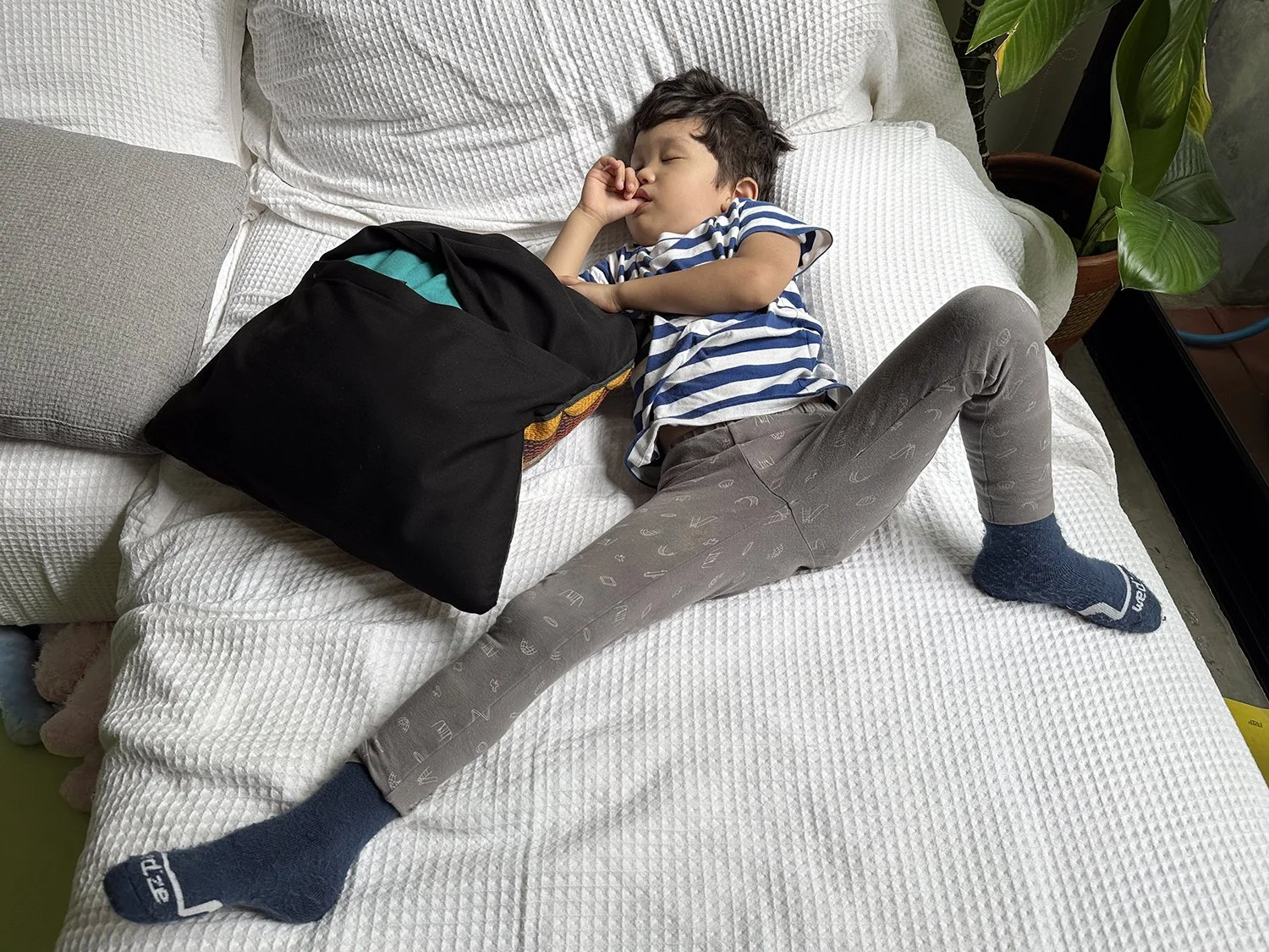 Hmm, I guess he really was tired.