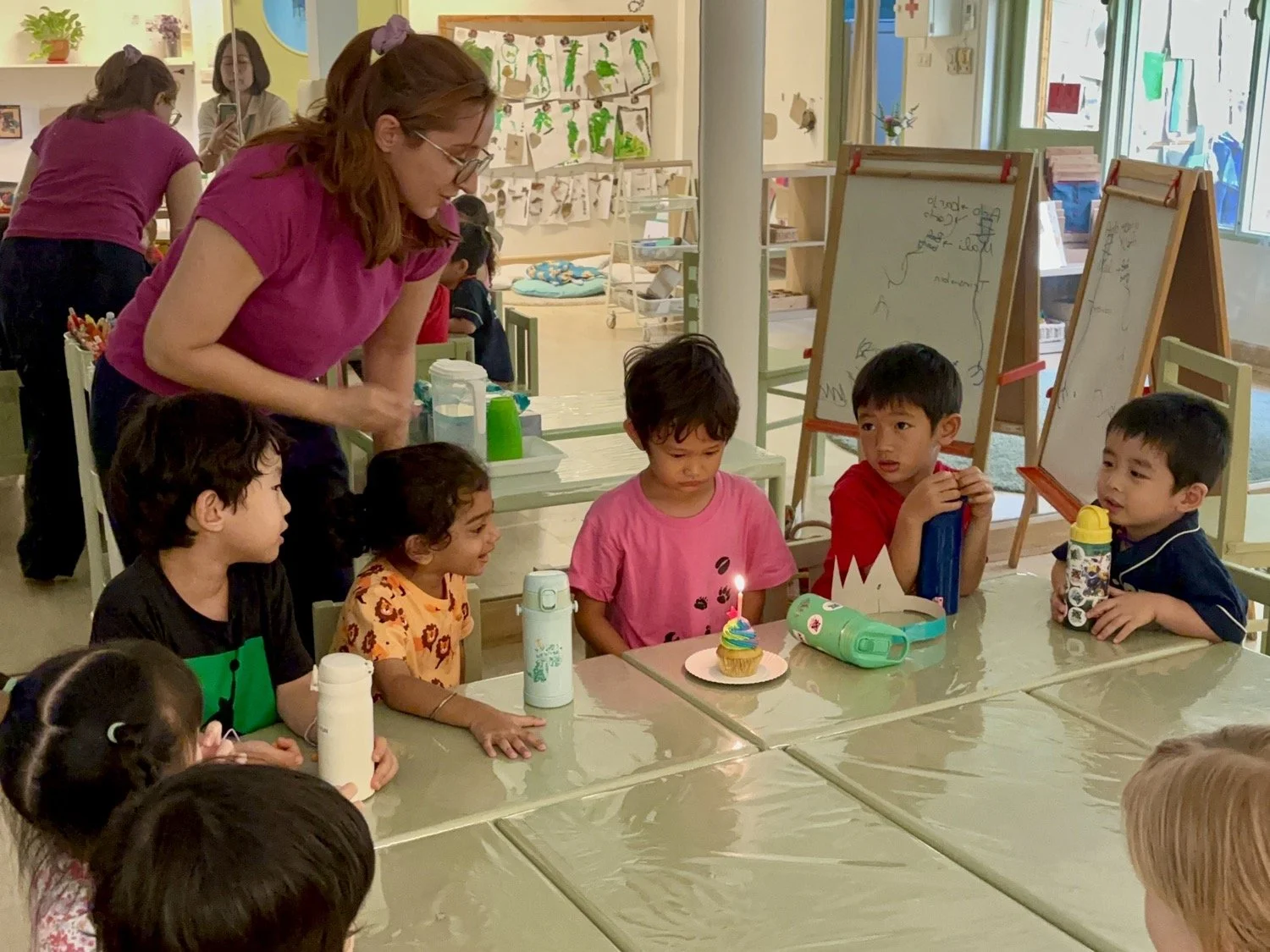 And then we're back at lunch time to celebrate Arlo's birthday with his class.