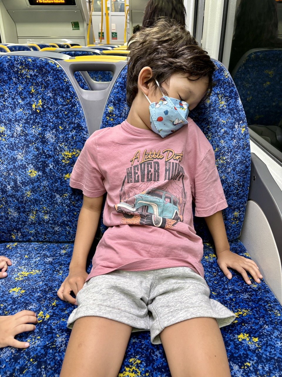 ... catching up on some sleep as we reach the city.