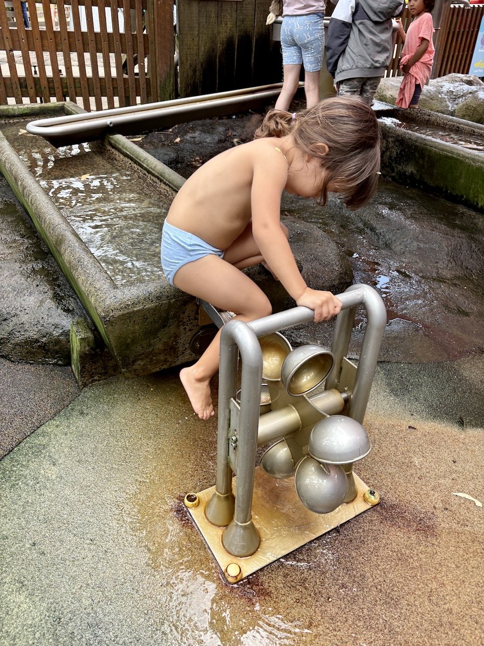 But things took a turn when Lucy decided it was better to be naked than get her clothes wet!