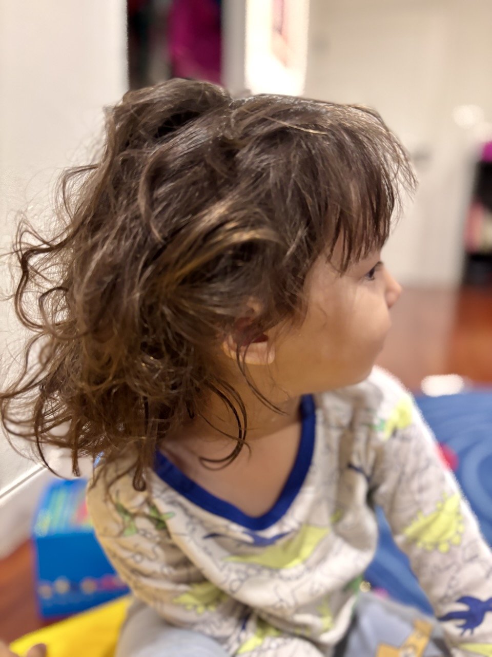 The aftermath of her updo.