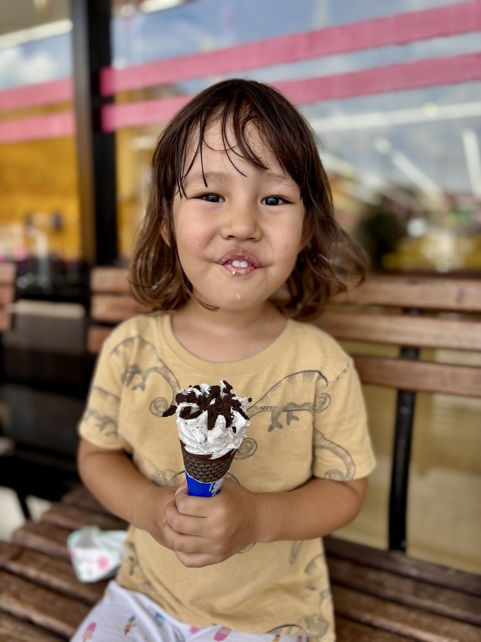The "ice cream store"! (She means, Max Valu.)