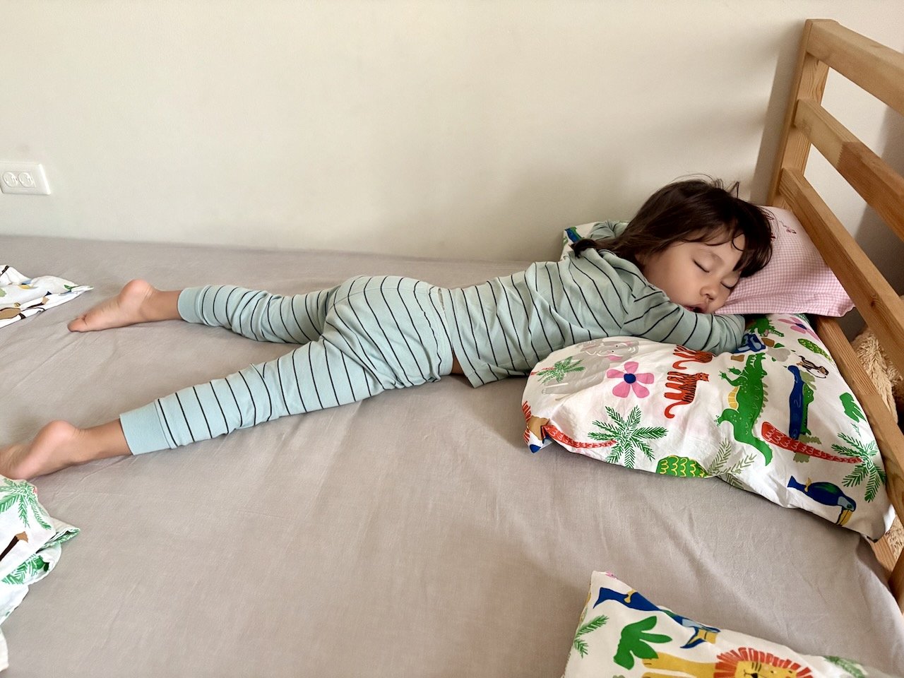 No naps means a much tougher Lucy to wake up in the morning.
