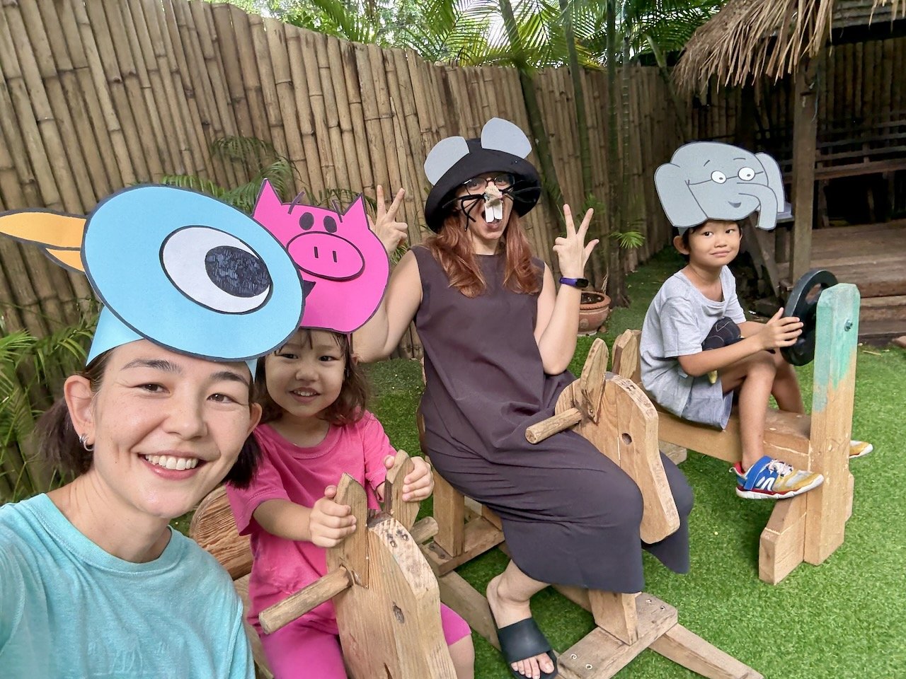 Four friendly animals.
