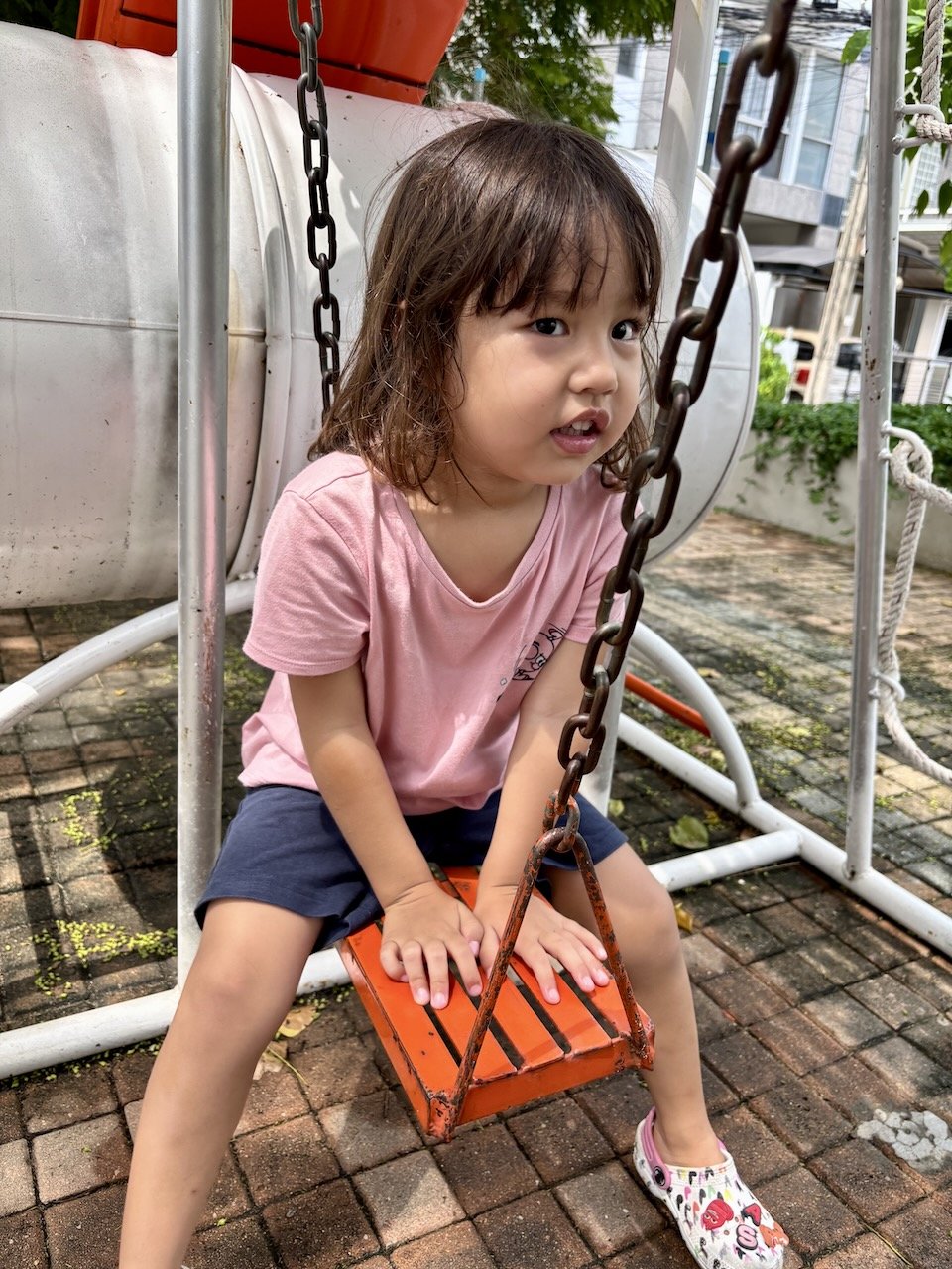 Enjoying the playground, while Mum & Arlo get ready for (and go to) Piano.