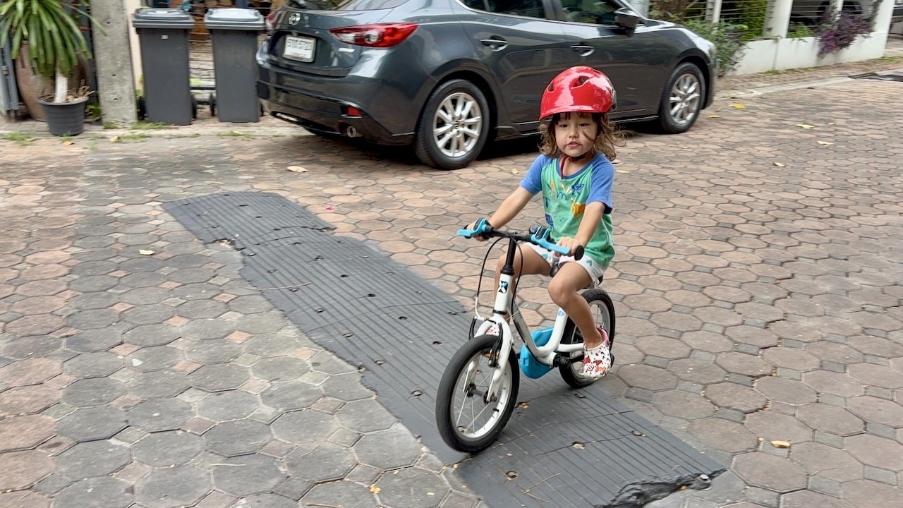 Riding their bikes...