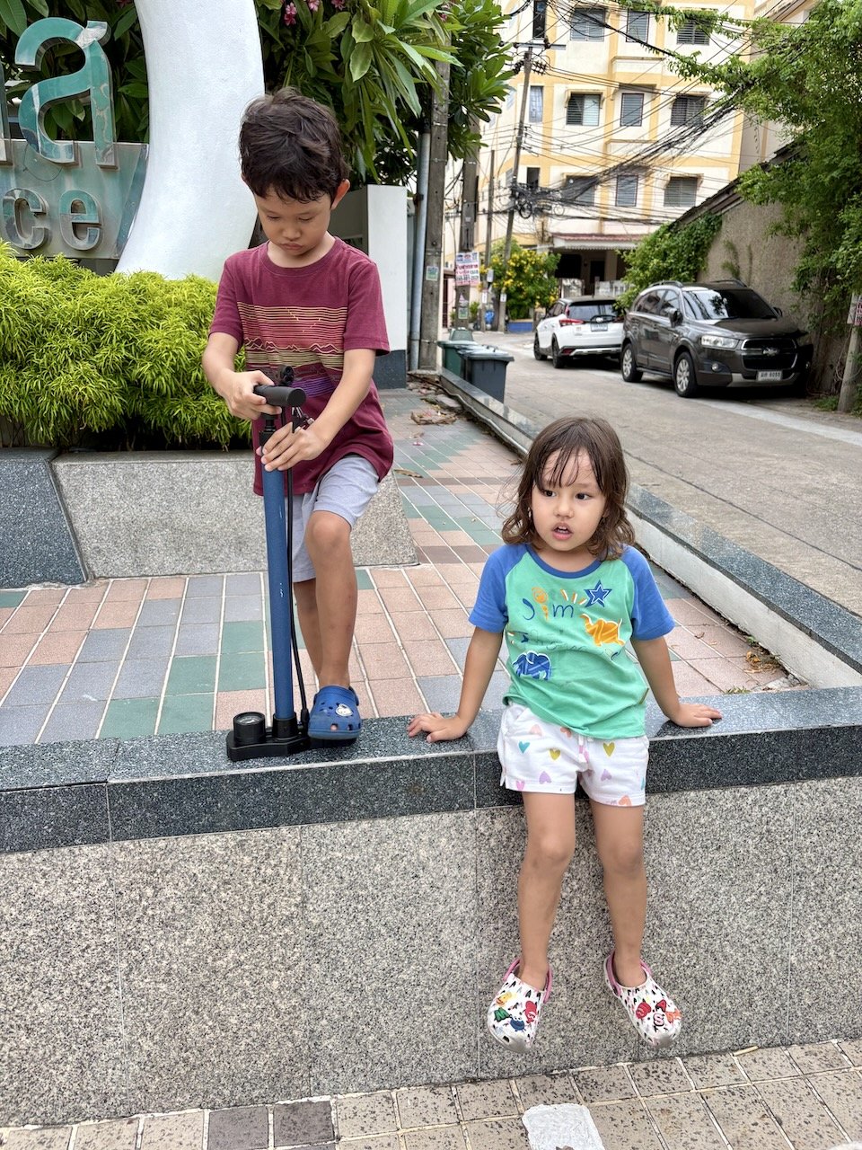 Waiting patiently at the front of the Moo Baan.