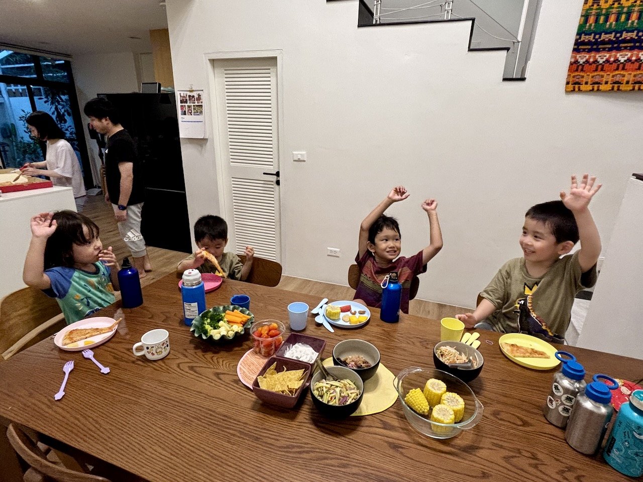 And now, it's time for dinner (and a very, very heavy rainstorm).