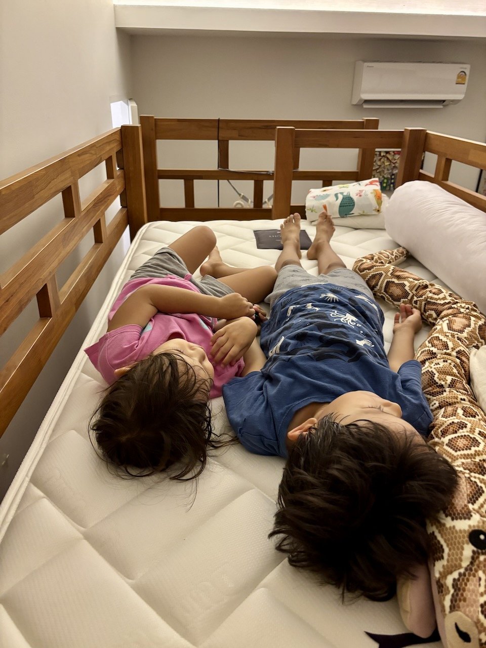 Here are these two, "hiding" from Mum & Dad.