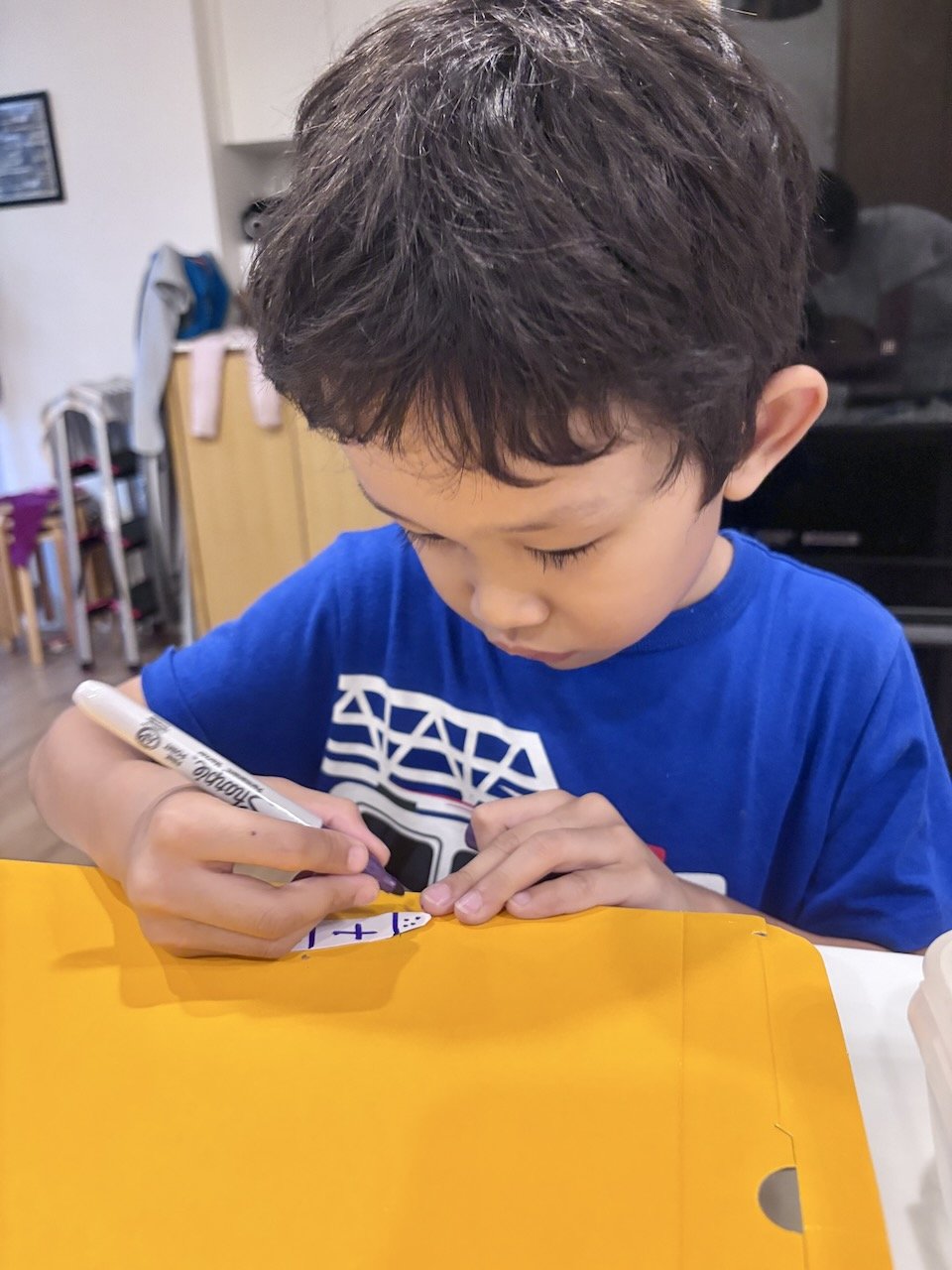 Then he realized these label papers are fun, so it turned into a band-aid production.