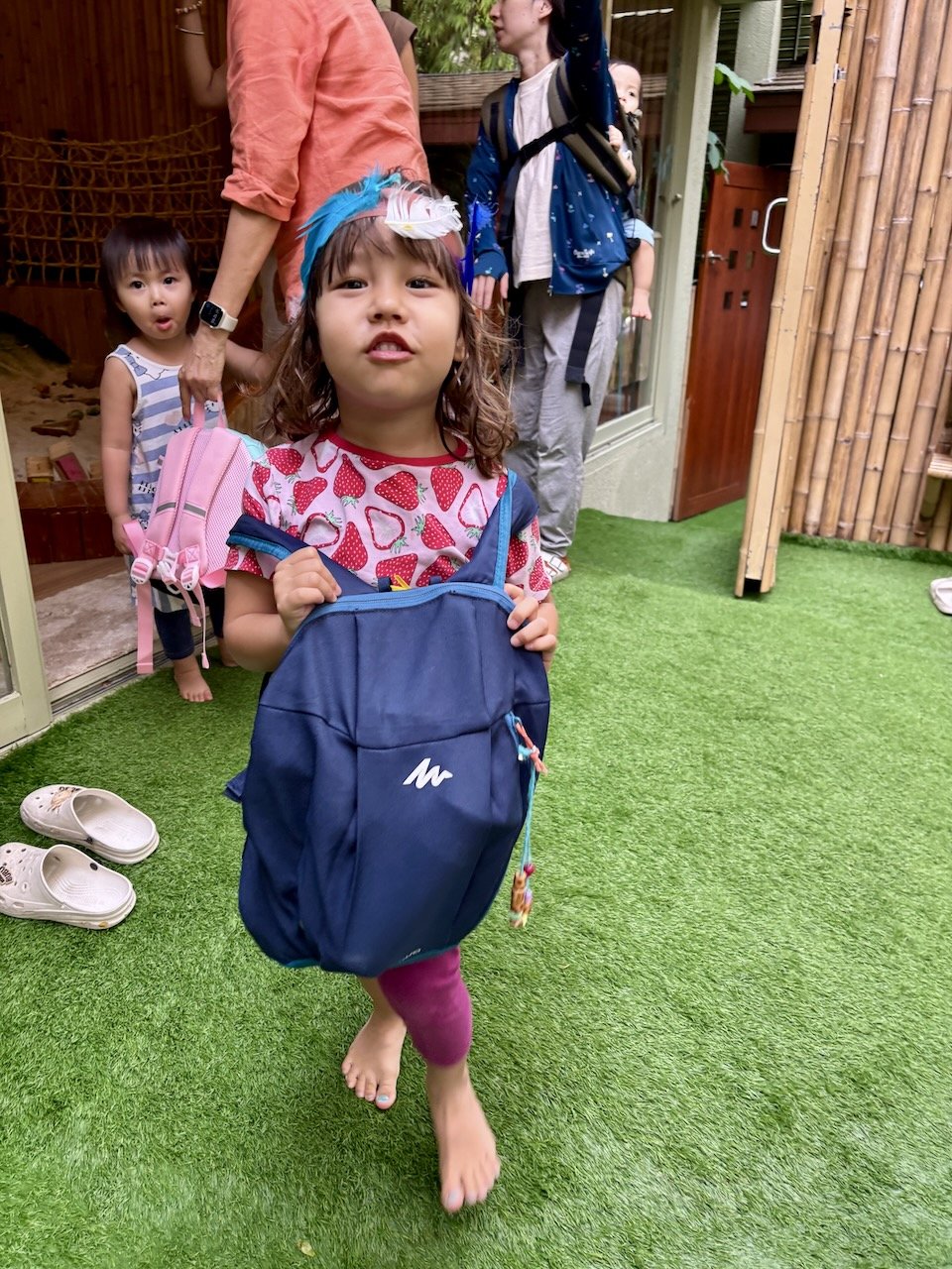 Meanwhile, it turns out that Lucy was the "teacher" today at school.