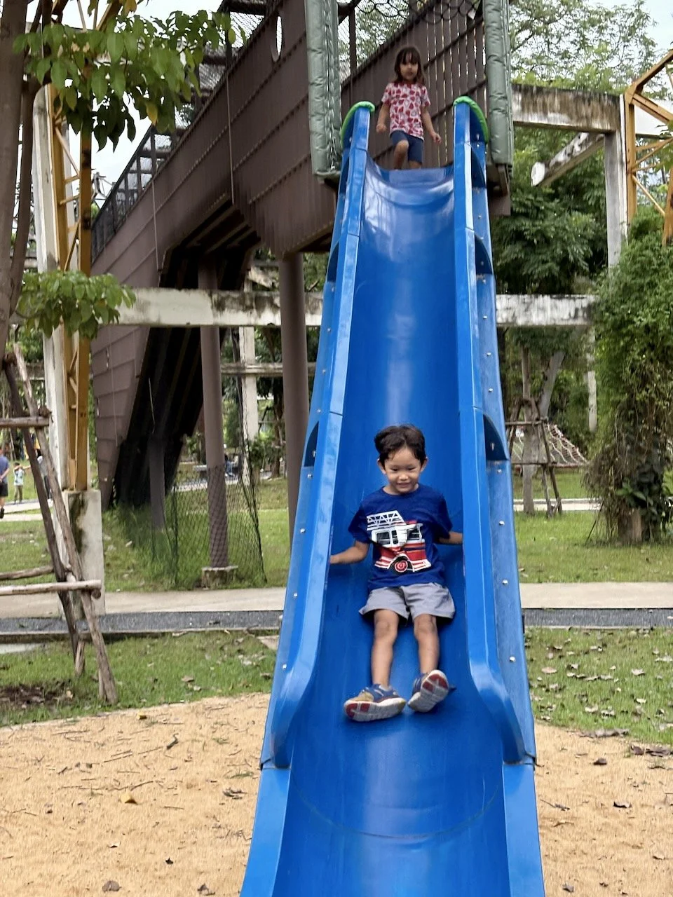 The new playground was in much better shape than when we were there over the Christmas holiday.