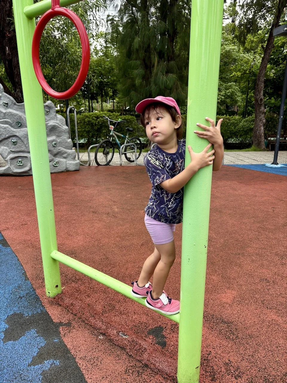 Stopping at the playground.