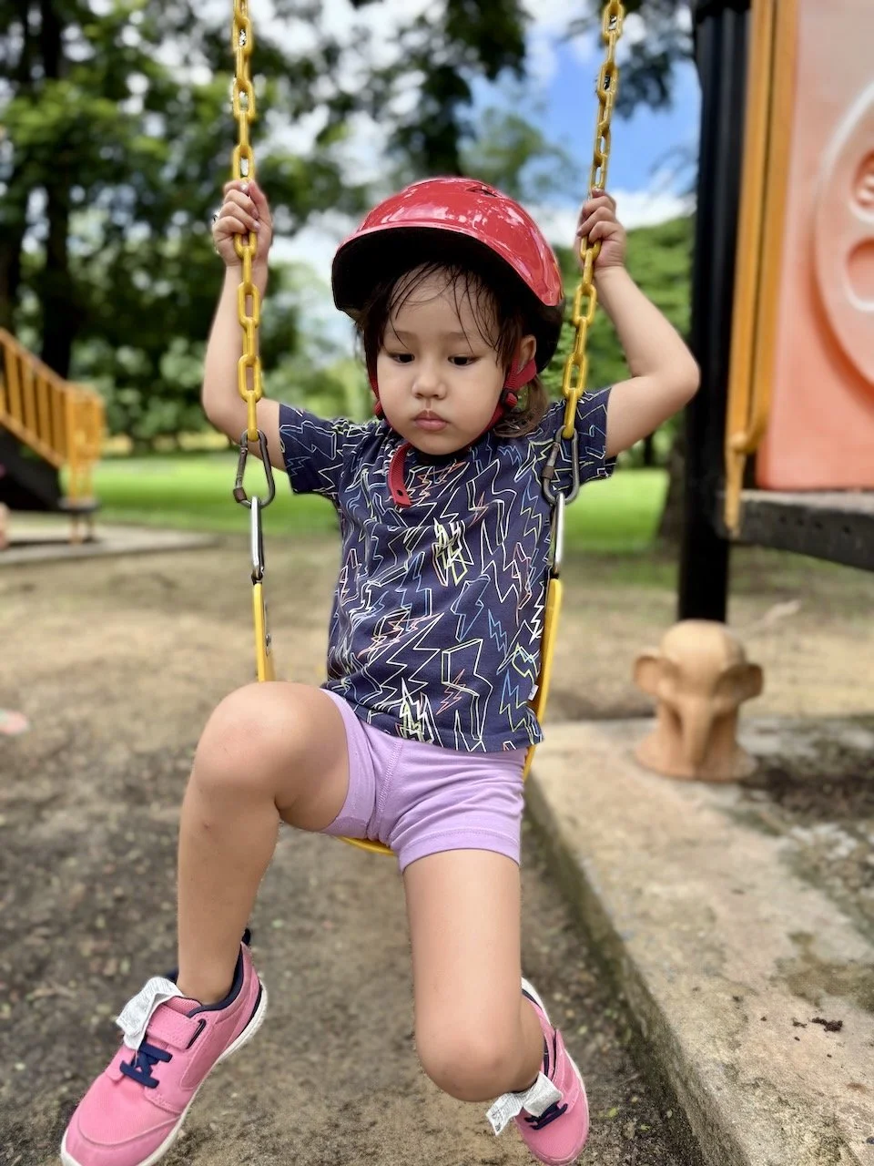 Stopping at another playground (this one with swings)...