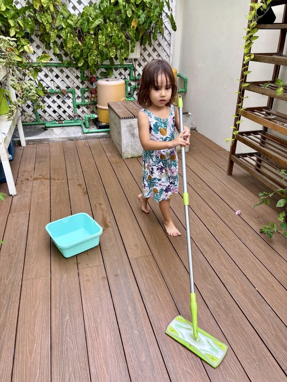 Helping with the housekeeping...