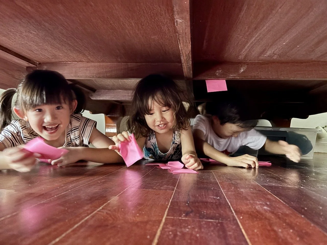 Their hiding spot during hide-and-seek.