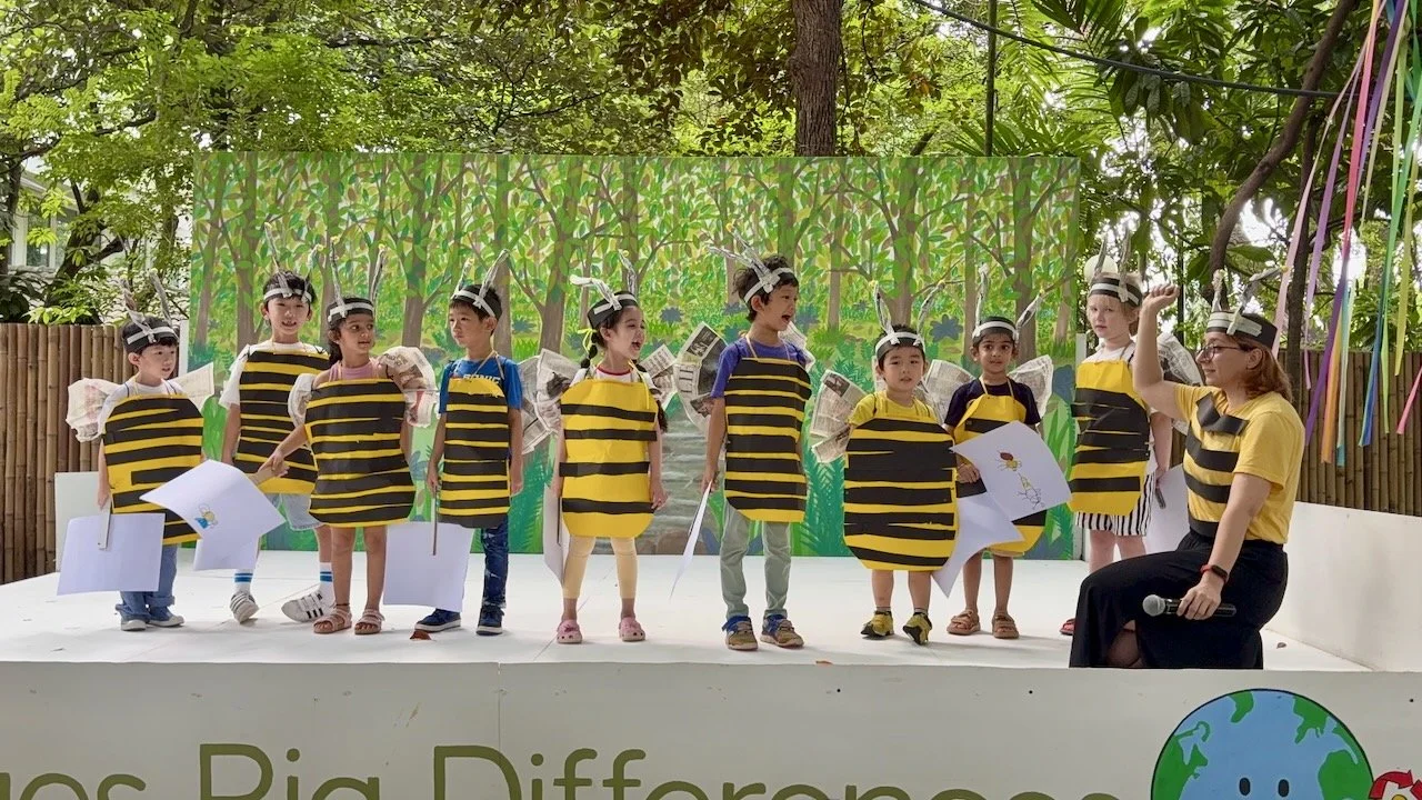 Singing the bee song.