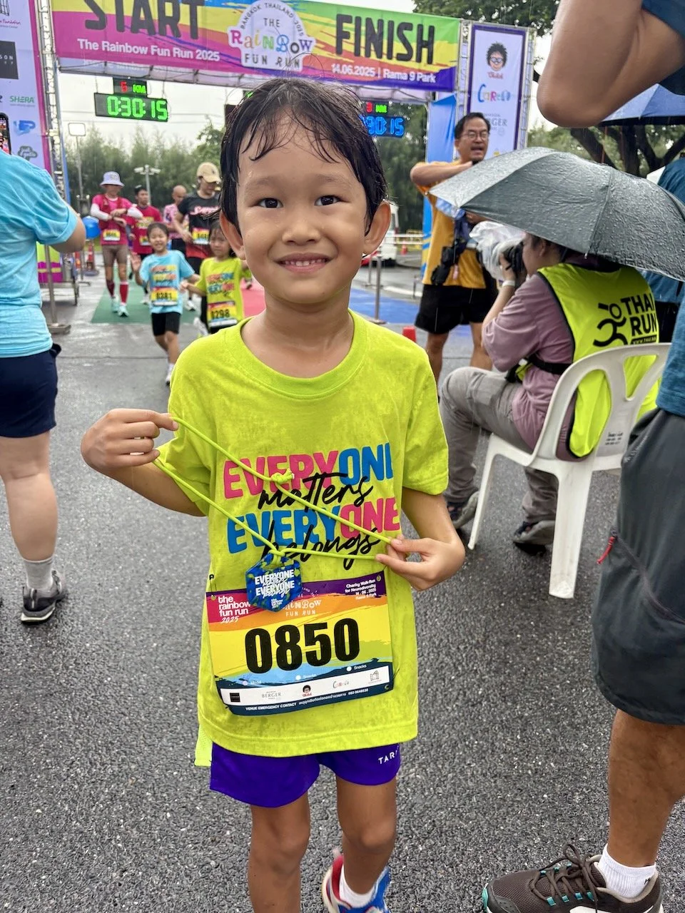 Proud smile! He completed 3k!